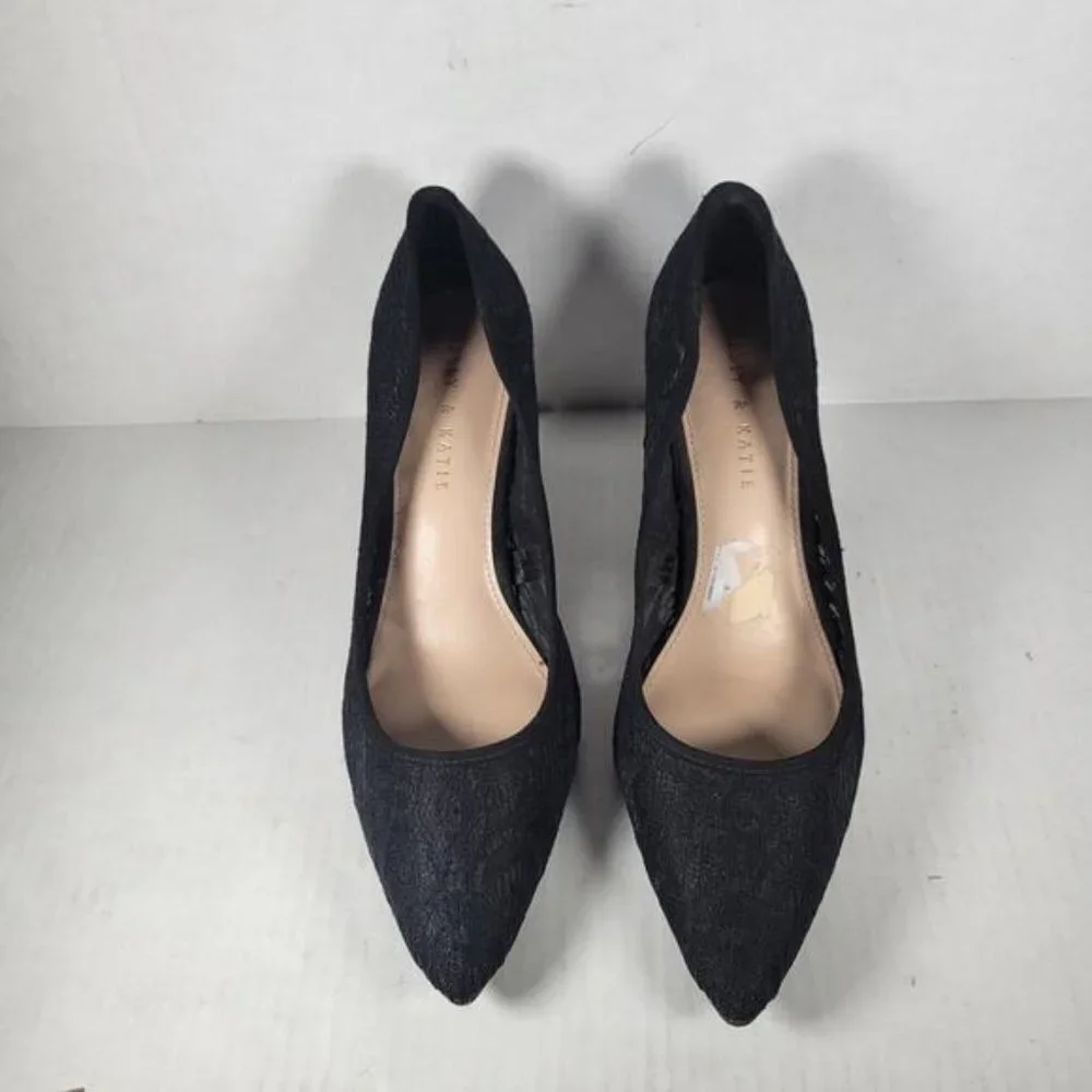 Kelly & Katie Black Open Mesh Lace Misha 3" Heel Shoes Size 9 1/2M - Picture 2 of 9